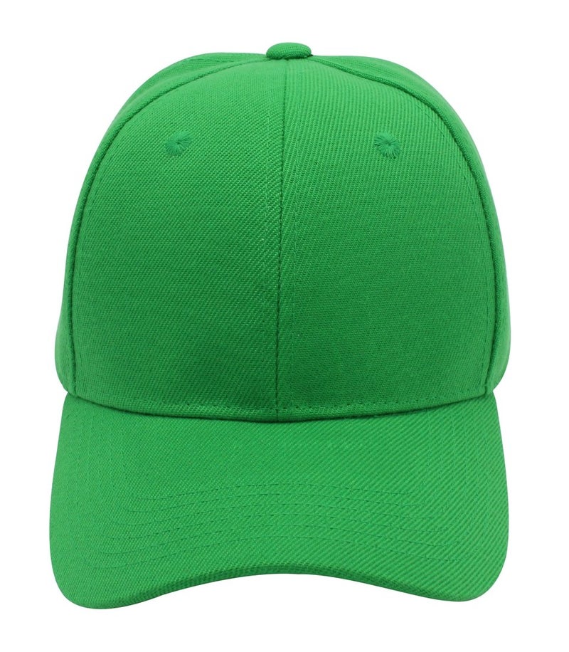 Top Level Baseball Cap Men Women - Classic Adjustable Plain Hat (Kelly Green) - Image 2